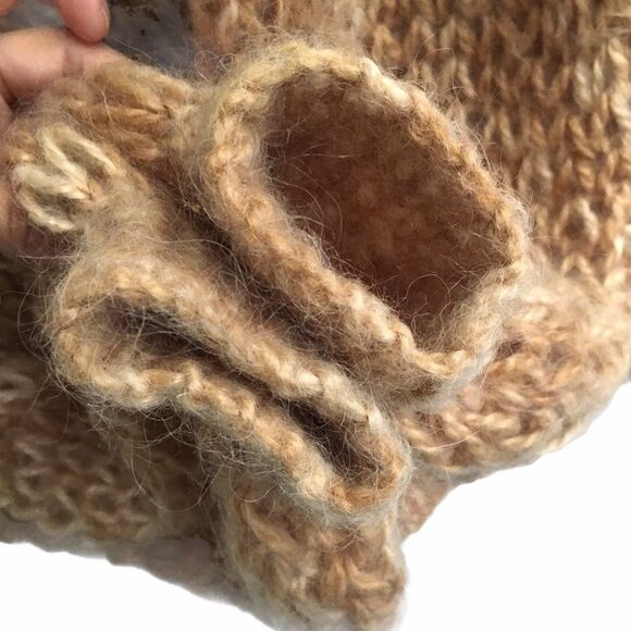 HAND KNIT Oversized Wool Chunky Knit Long Sleeve Sweater M - Picture 3 of 5